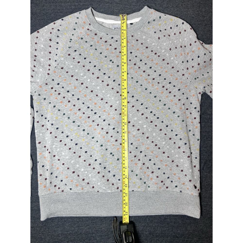 prAna Women's Crew Neck Fleece Pullover Sweatshirt Raglan Geometric M - Picture 7 of 9